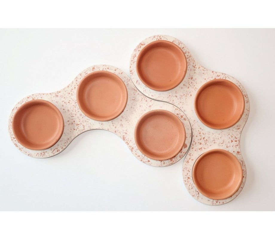 Graciela Noemi Handcrafted Terrazo Passover Seder Plate - Terracotta Color