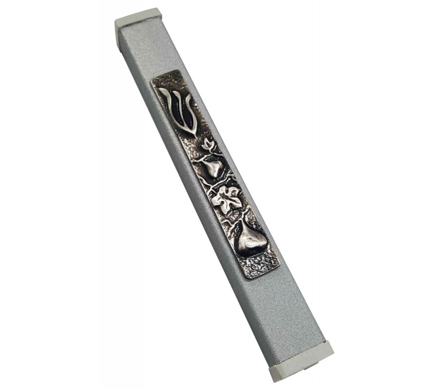 Gray Aluminum Mezuzah Case Metal Shin - Fig Design
