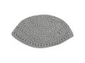 Gray Knitted Frik Kippah Yarmulke with holes