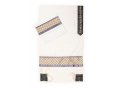 Gray and Peach Stripe Tallit Set by Ronit Gur