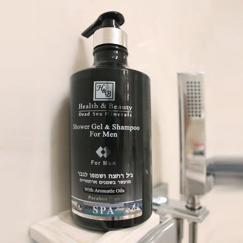 H&B Dead Sea Shower Gel for Men with Dead Sea Minerals, Oils and Plant Extracts