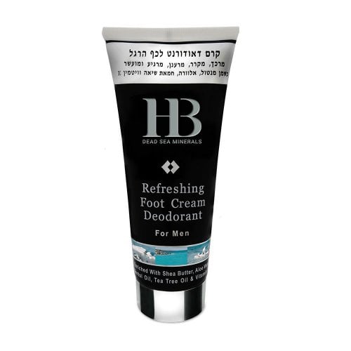 H&B Deodorant Foot Cream for Men with Dead Sea Minerals, Shea Butter and More