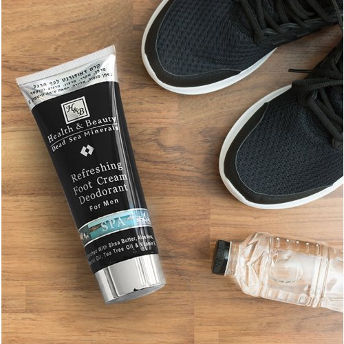 H&B Deodorant Foot Cream for Men with Dead Sea Minerals, Shea Butter and More