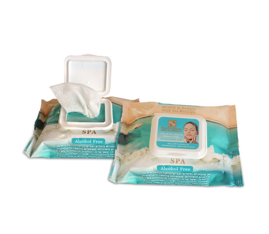 H&B Eye and Face Makeup Remover Enriched with Dead Sea Minerals – 30 Wipes