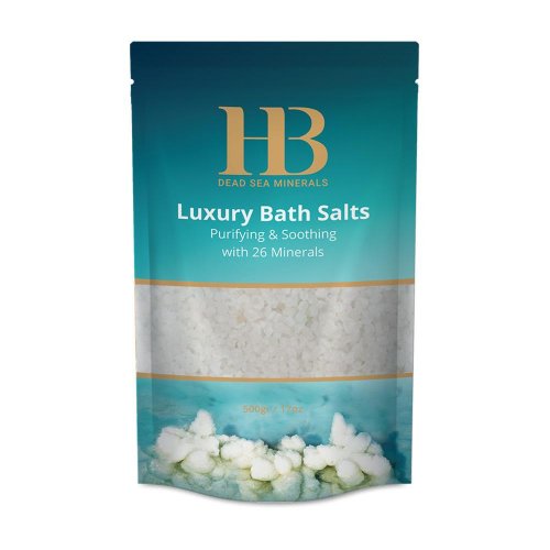 H&B Luxury Bath Salts with 26 Dead Sea Minerals - White Crystals
