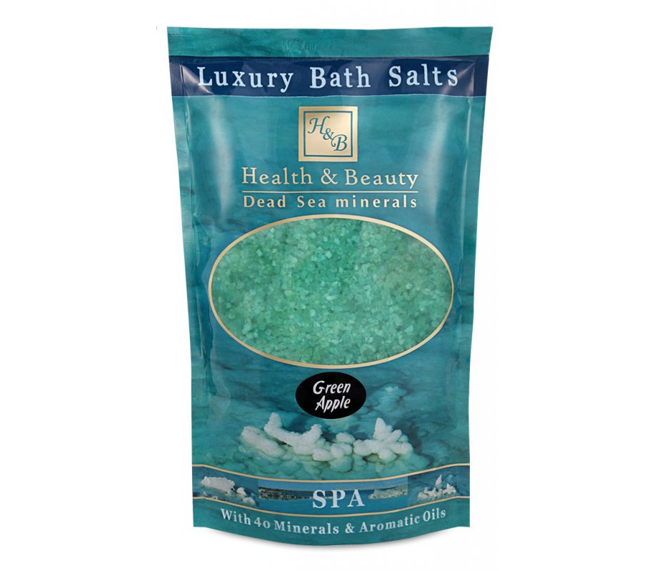 H&B Luxury Bath Salts with 40 Dead Sea Minerals - Green Apple