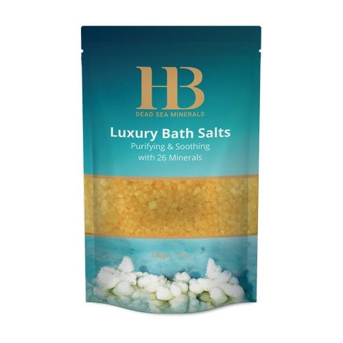 H&B Luxury Lemon Bath Salts with 26 Dead Sea Minerals - Vanilla Aroma