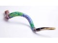 Hand Painted Yemenite Shofar - Grape Cluster