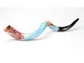 Hand Painted Yemenite Shofar with Lively Pomegranates