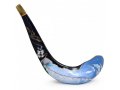 Hand Painted in Israel Rams Horn Shofar - Blue Jacobs Ladder with Gold Elements