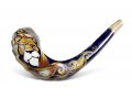 Hand Painted in Israel on a Rams Horn Shofar - Lion of Judah with Gold Tints