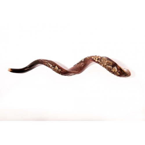 Hand Sculpted Yemenite Shofar - Seven Species