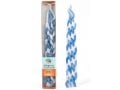Handmade Beeswax Braided Havdalah Candle - Blue and White