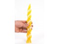 Handmade Braided Beeswax Havdalah Candle - Yellow and White