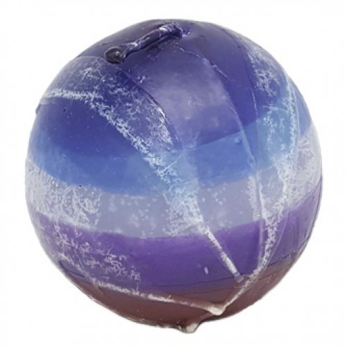 Handmade Round Decorative Candle - Blue and Purple