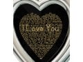 I Love You Framed Heart Pendant By Nano - Silver