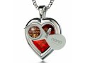 I Love You Framed Heart Pendant By Nano - Silver