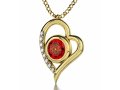 I Love You Heart Pendant By Nano - Gold