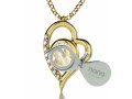 I Love You Heart Pendant By Nano - Gold