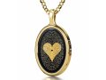 I Love You Onyx Pendant in 120 Languages - Gold Plate