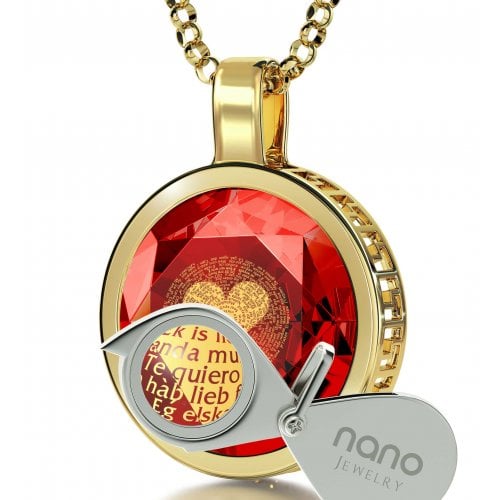 I Love You Pendant By Nano - Gold