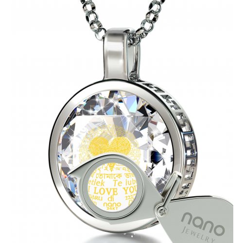I Love You Pendant By Nano Gold - Silver