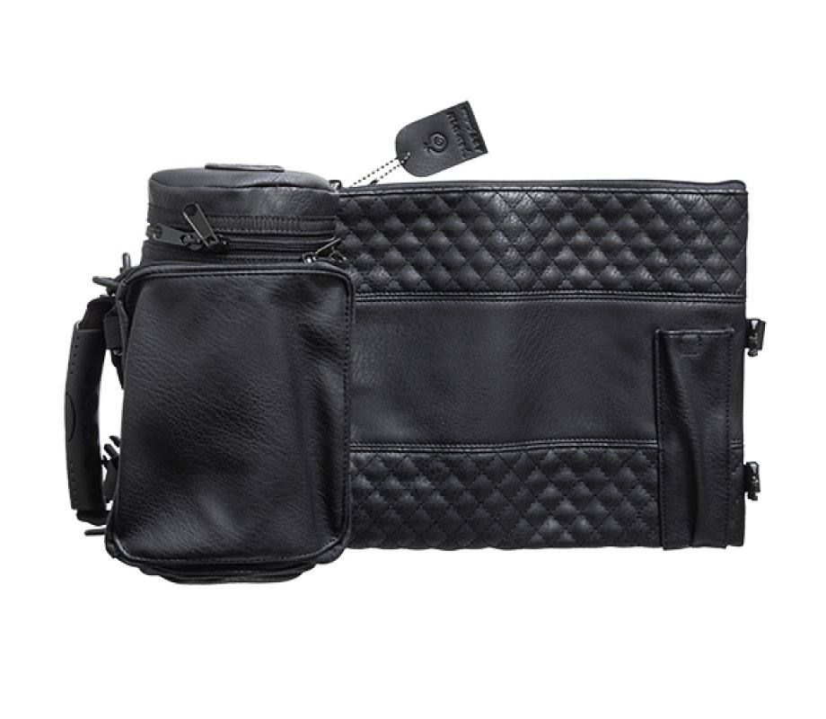 Insulated Weatherproof Tallit and Tefillin Bags, Diamond Design – Black