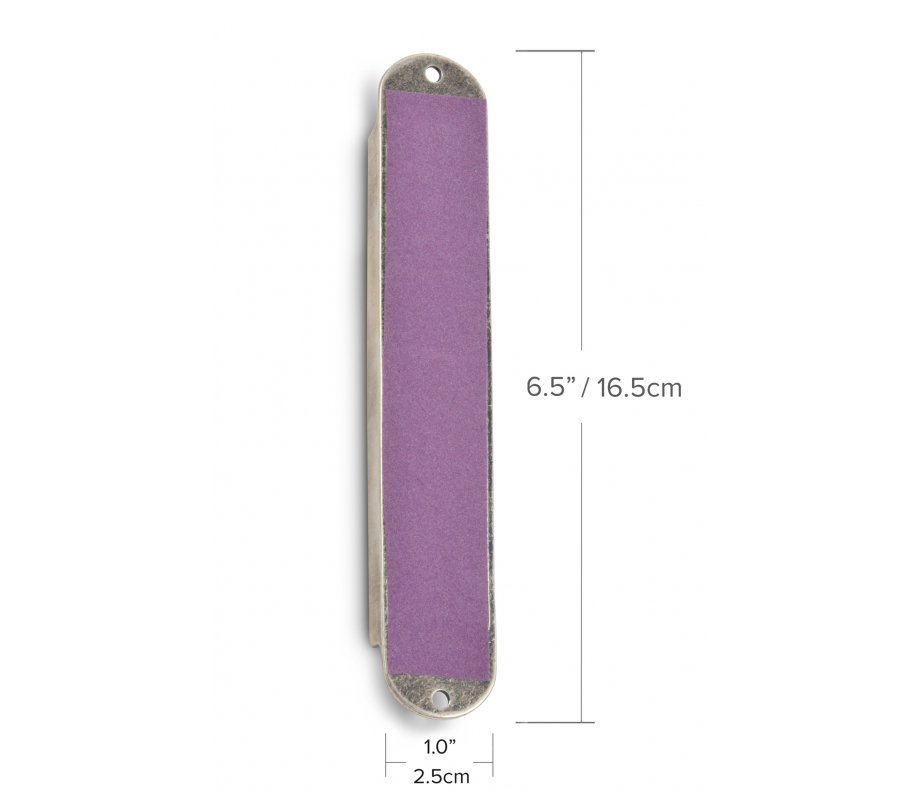 Iris Design Handcrafted Pewter & Enamel Beaded Mezuzah Case - Floral Geometrics