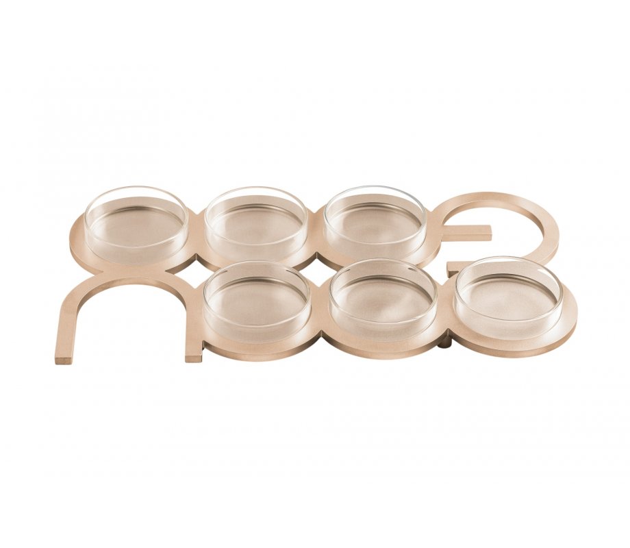 Israel Museum Anodized Aluminum Seder Plate Spelling