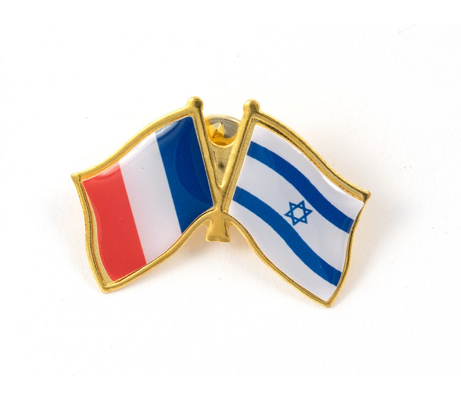 Israel-France Flags Lapel Pin (Pack of 5)