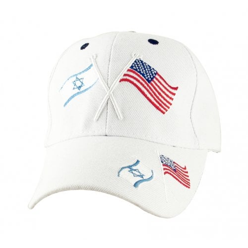 Israel-US Flag White Cap