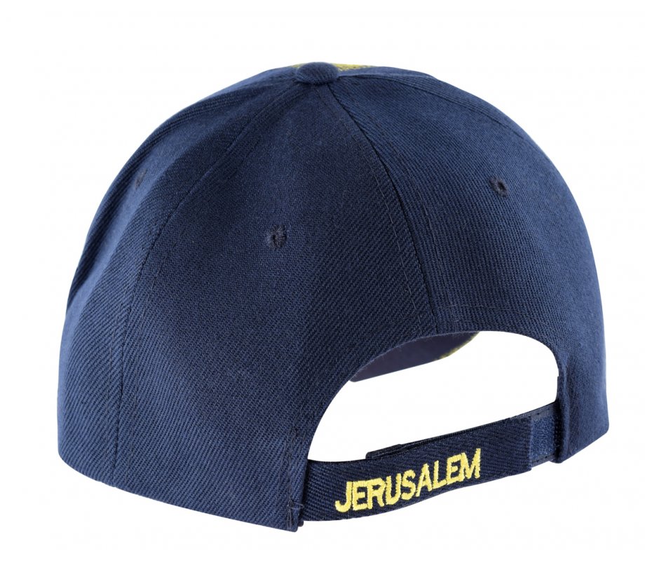 Jerusalem Baseball Cap with Menorah Emblem