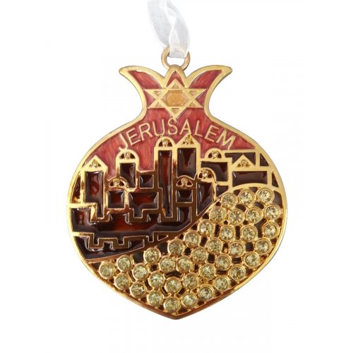 Jerusalem in Red Pomegranate Wall Hanging