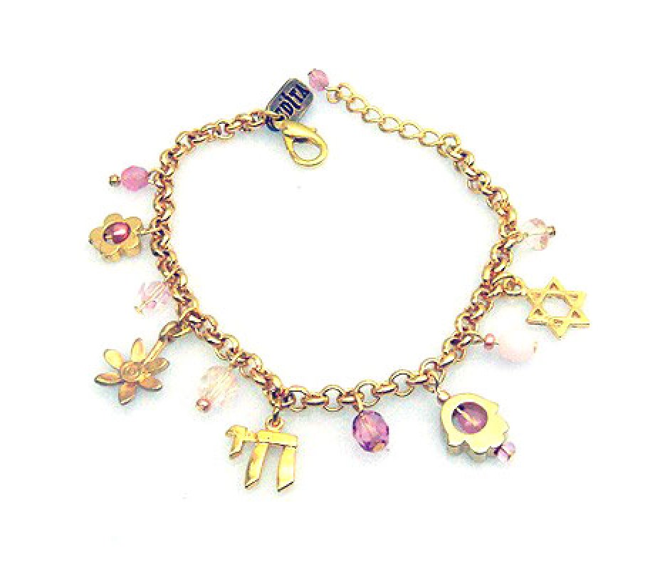 Judaica Charm Bracelet in Pink by Edita