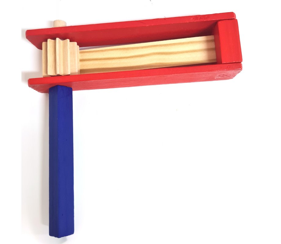 Jumbo Red and Blue Wooden Purim Grogger