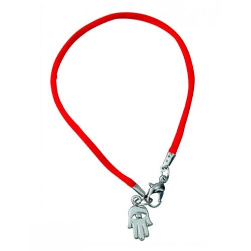 Kabbalah Cord Bracelet with Hamsa Charm - Red