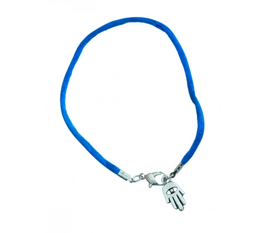 Kabbalah Cord Bracelet with Hamsa Charm - Royal Blue