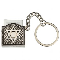 Key Ring with Psalms Tehillim on Chain - Star of David