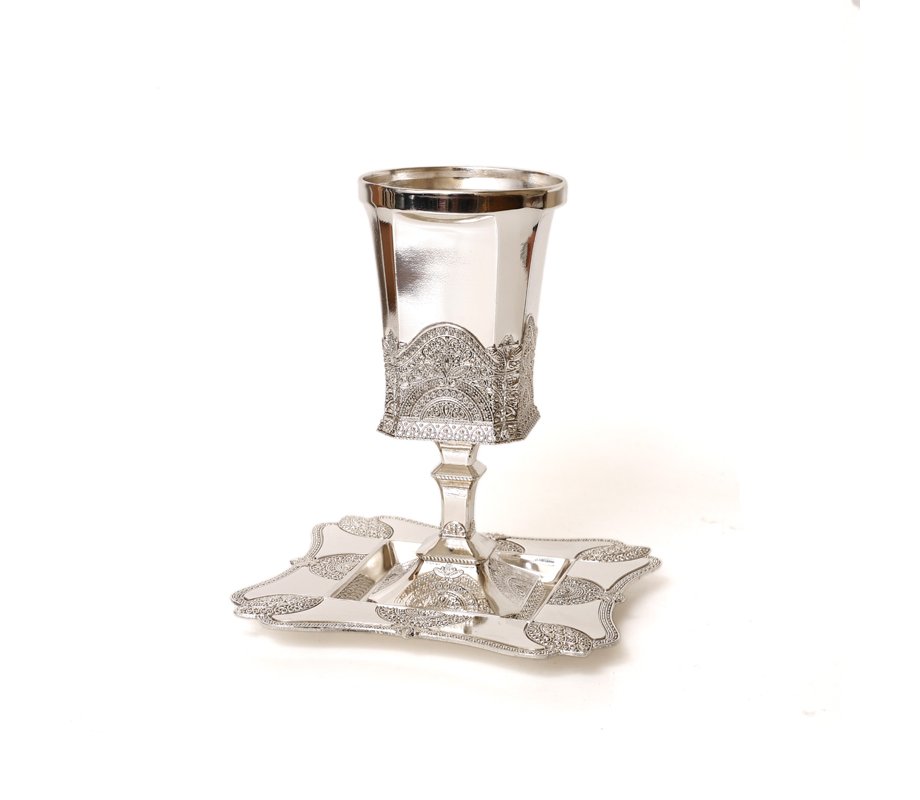 Kiddush Cup And Base Filigree design