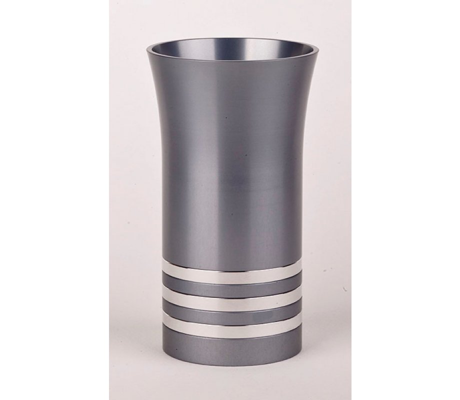 Kiddush Cup By Agayof - Grey With Stripes