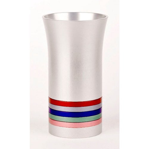 Kiddush Cup By Agayof with Multicolored Stripes