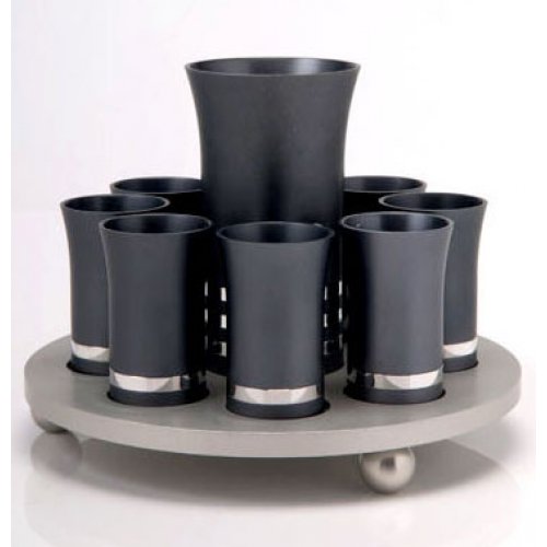 Kiddush Cup Set by Agayof - Two Tone Gray