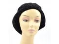 Knitted Women's Snood Beret with Inner Elastic Drawstring - Black