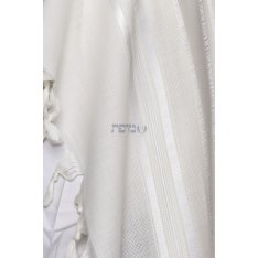 LaMenatzeach Victory Wool Tallit Non Slip Prayer Shawl - Shiny White Stripes