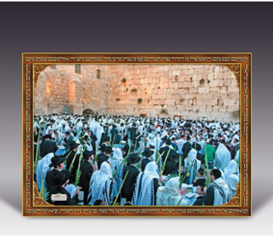 Laminated Colorful Wall Poster - Sukkot at the Kotel