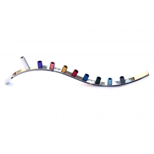 Laura Cowan Colorful Curving Slide Magnet Hanukkah Menorah