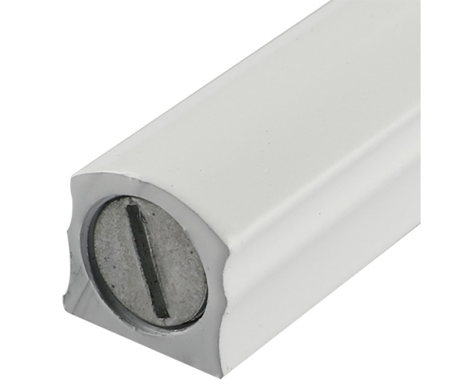 Light Brown Grained Aluminum Mezuzah Case, Side Channels – Silver Shin