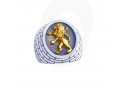 Lion of Judah Ring for Men Jerusalem Wall Design 9k Gold and 925 Silver