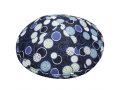 Lively Blue and White Polka Dot Design Fabric Kippah Yarmulke