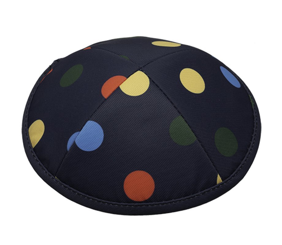 Lively Polka Dot Design Fabric Kippah Yarmulke